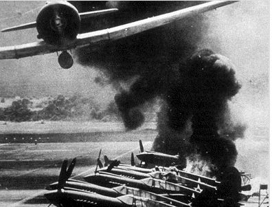 Japanese planes bombing Shanghai